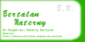 bertalan materny business card